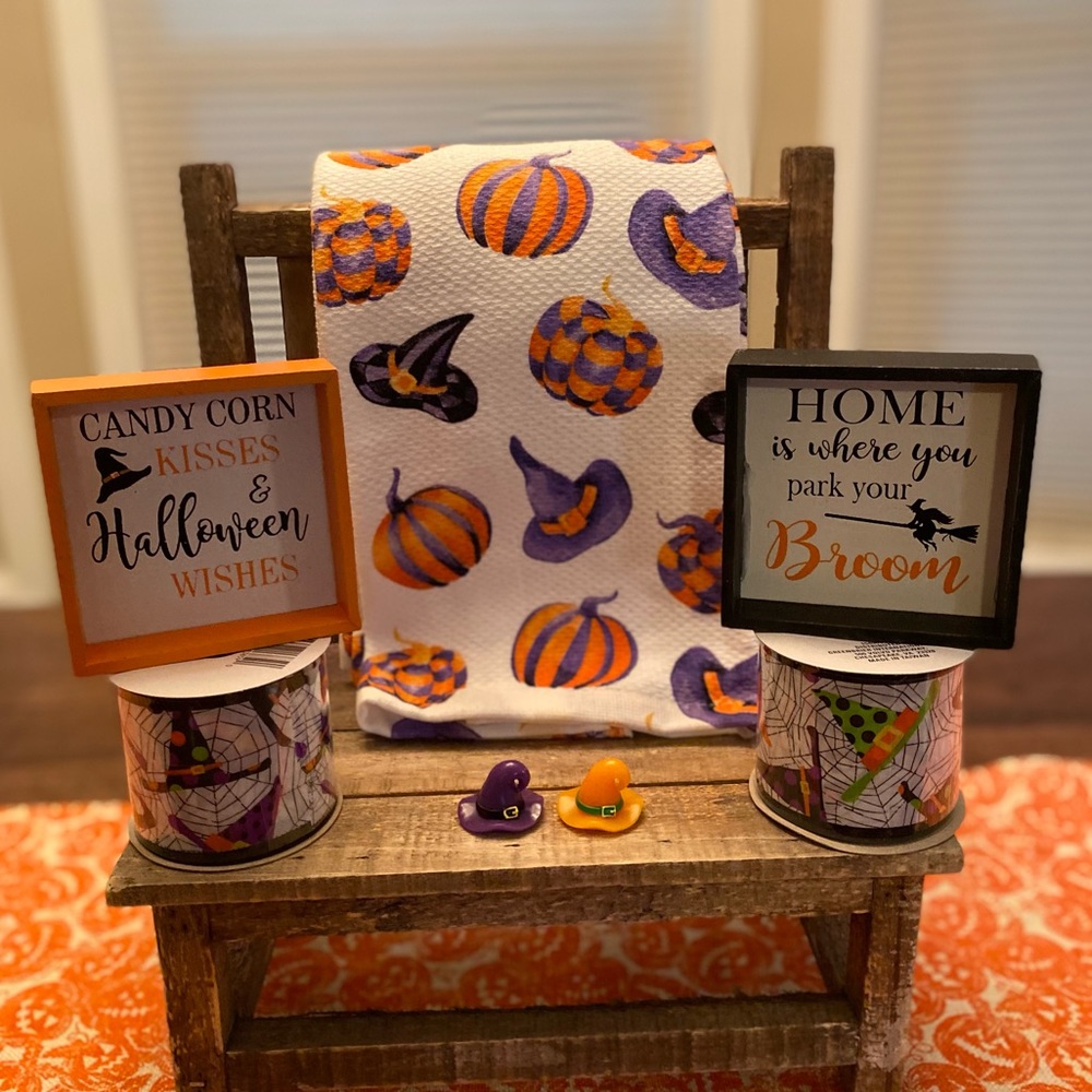 Halloween Witch Kitchen Towels, Witch Ribbon, Witch Hat Signs & Decor, Halloween